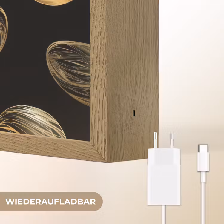 Eieren - Goud - Patroon Light Box met batterij (Wandlamp) middel -USP_websiteoplaadbaarDE