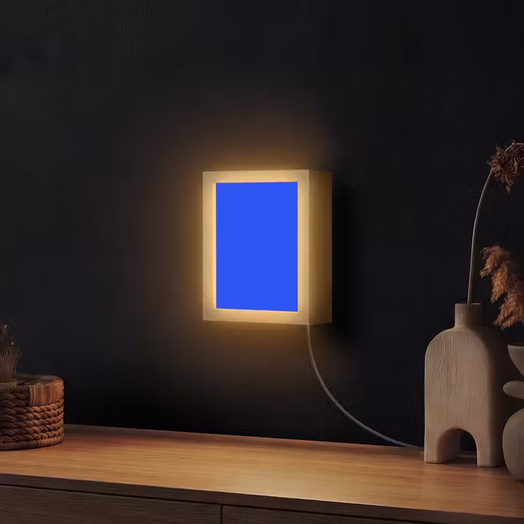 Electric - Blue - Blauw Light Box met kabel (Wandlamp) klein 929 -sfeer1