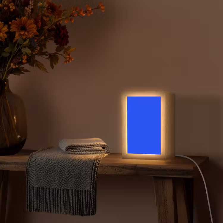Electric - Blue - Blauw Light Box met kabel (Wandlamp) klein 929 -sfeer4