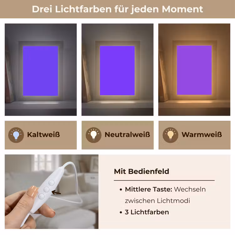 Electric - Indigo - Paars Light Box met kabel (Wandlamp) klein 929 -USP_lichtkleurDE