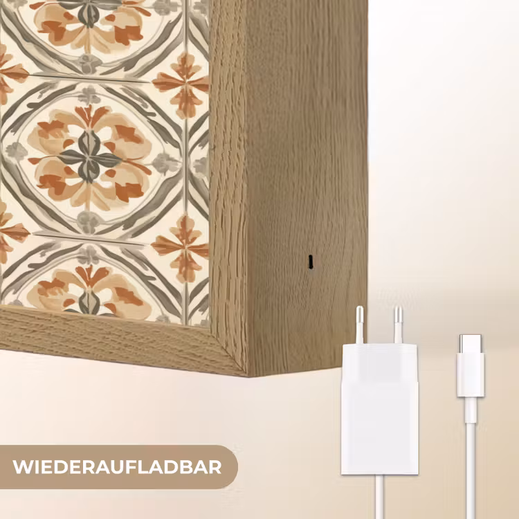 Elegant - Antiek - Kleurrijk Light Box met batterij (Wandlamp) middel 907 -USP_websiteoplaadbaarDE