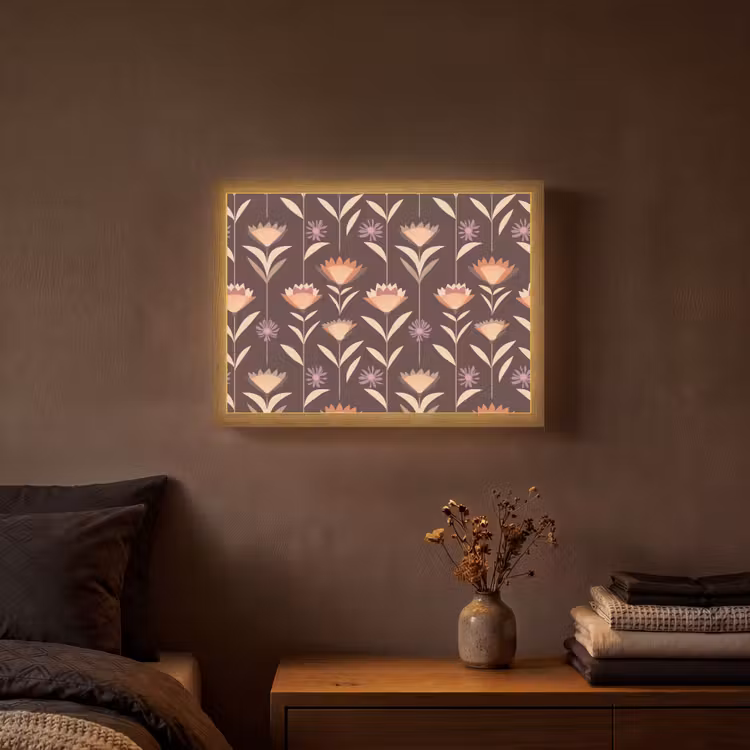 Elegant - Retro - Bruin Light Box met batterij (Wandlamp) middel 907 -sfeer4