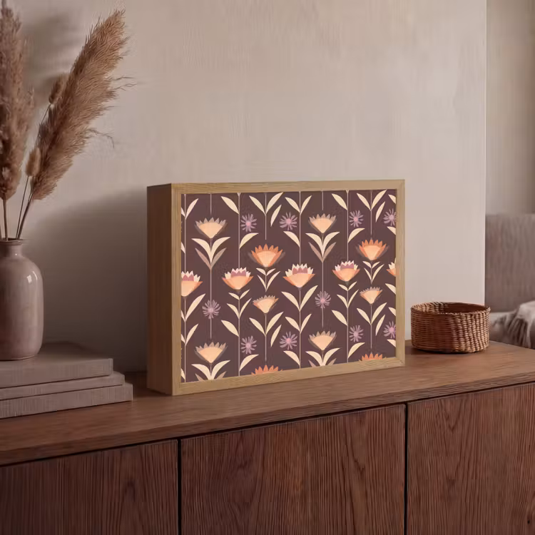 Elegant - Retro - Bruin Light Box met batterij (Wandlamp) middel 907 -sfeer2