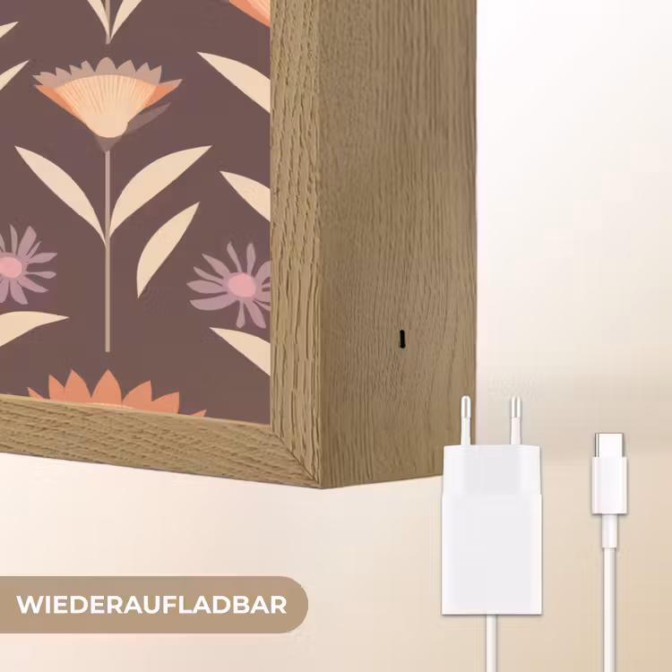 Elegant - Retro - Bruin Light Box met batterij (Wandlamp) middel 907 -USP_websiteoplaadbaarDE