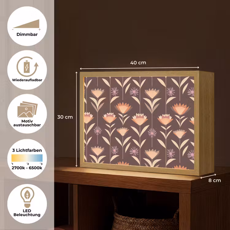 Elegant - Retro - Bruin Light Box met batterij (Wandlamp) middel 907 -USP_websiteoverzichtDE