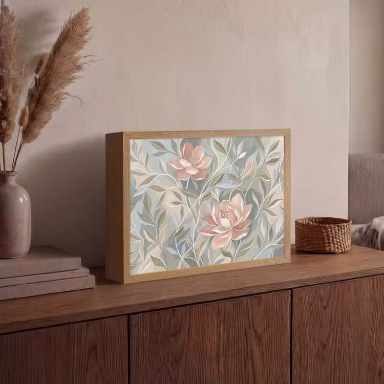 Elegant - Romantiek - Roze Light Box met batterij (Wandlamp) middel -sfeer2