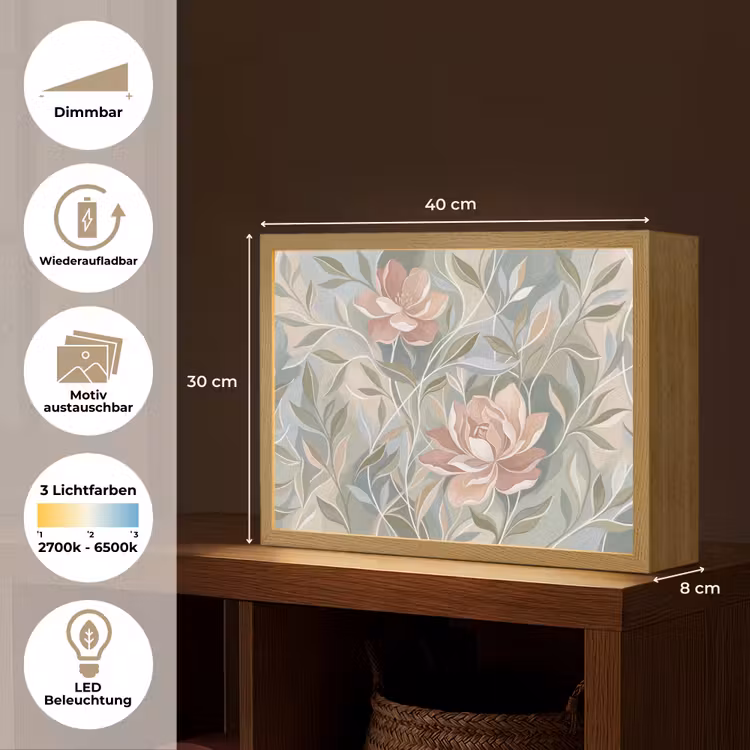 Elegant - Romantiek - Roze Light Box met batterij (Wandlamp) middel -USP_websiteoverzichtDE