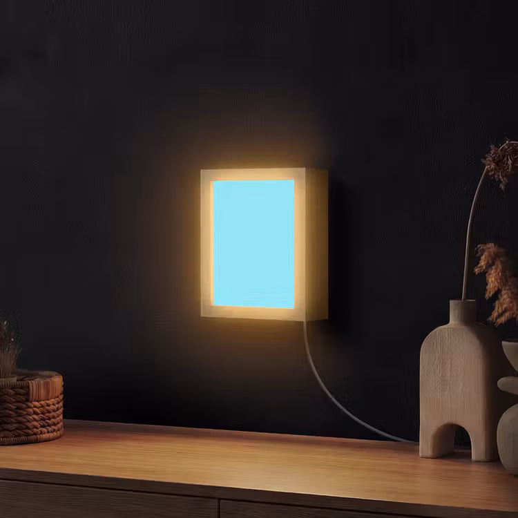 Electric - Cyan - Blauw Light Box met kabel (Wandlamp) klein 929 -sfeer1
