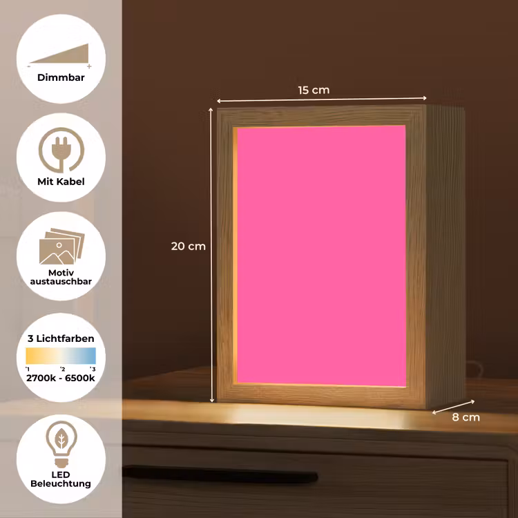 Electric - Magenta - Roze Light Box met kabel (Wandlamp) klein 929 -USP_websiteoverzichtDE