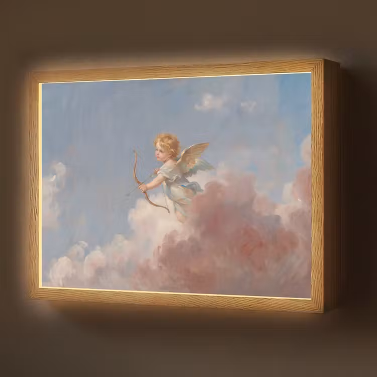 Engel - Pijl en boog - Mythologie - Klassiek Light Box met batterij (Wandlamp) middel -z3d_website
