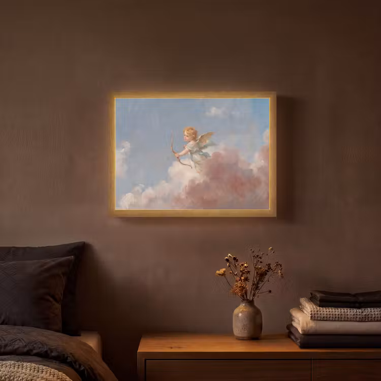 Engel - Pijl en boog - Mythologie - Klassiek Light Box met batterij (Wandlamp) middel -sfeer4