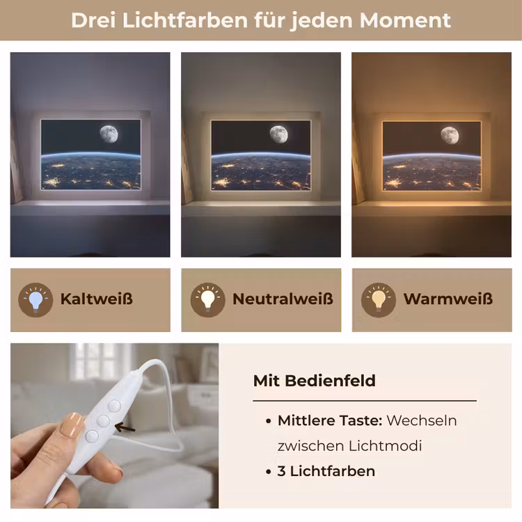 Lightbox - Wandleuchte - Erde – Nacht – Weltraum — 7