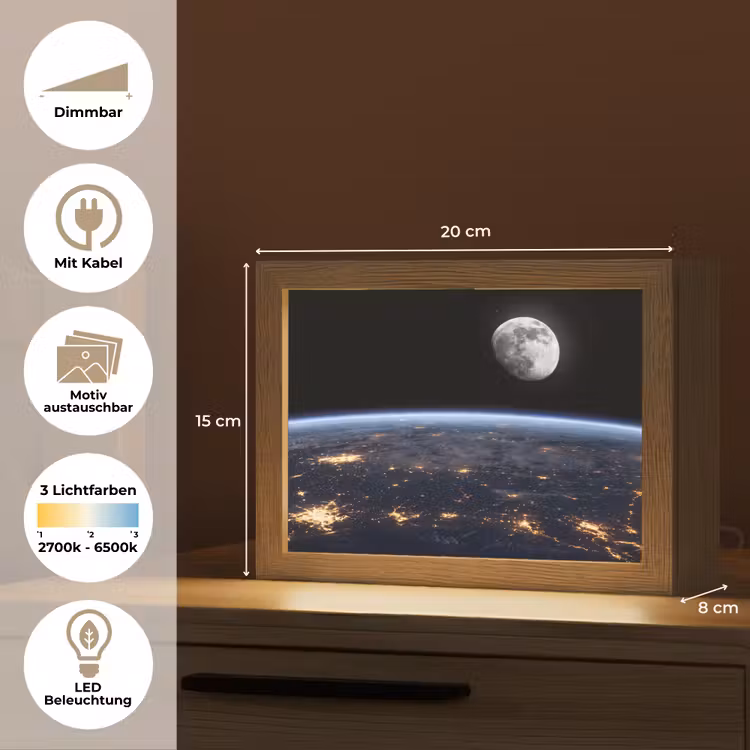 Lightbox - Wandleuchte - Erde – Nacht – Weltraum — 9