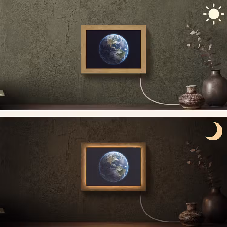 Lightbox - Wandleuchte - Erde – Weltraum – Kosmos - Aarde - Ruimte - Kosmos Light Box met kabel (Wandlamp) klein