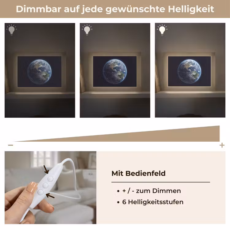 Lightbox - Wandleuchte - Erde – Weltraum – Kosmos - Aarde - Ruimte - Kosmos Light Box met kabel (Wandlamp) klein