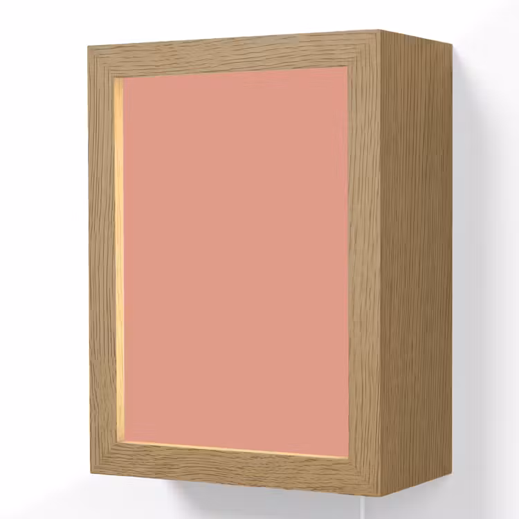 Earthy - Rose - Koraal Light Box met kabel (Wandlamp) klein 929 -3d