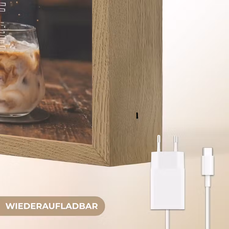 Espresso - Melk - Café Light Box met batterij (Wandlamp) middel -USP_websiteoplaadbaarDE