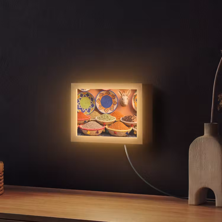 Lightbox - Wandleuchte - Essen – Farbenfroh – Kultur - Eten - Kleurrijk - Cultuur Light Box met kabel (Wandlamp) klein