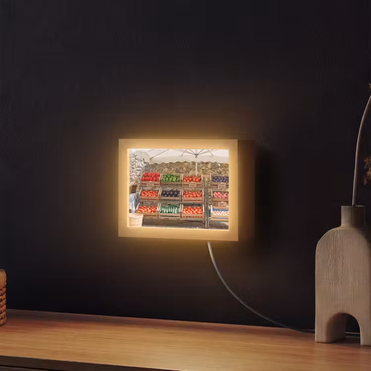 Lightbox - Wandleuchte - Essen – Markt – Frisch - Eten - Markt - Vers Light Box met kabel (Wandlamp) klein