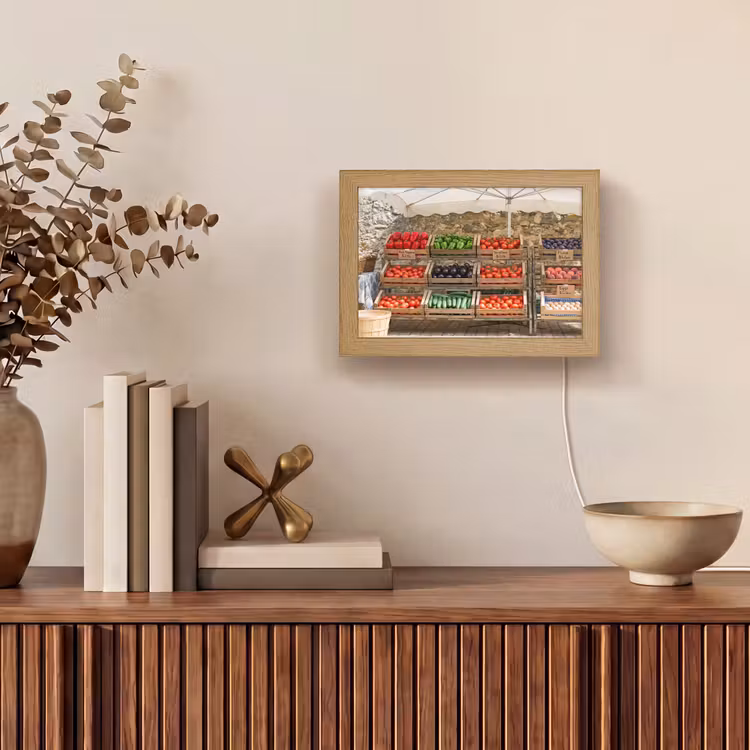 Lightbox - Wandleuchte - Essen – Markt – Frisch - Eten - Markt - Vers Light Box met kabel (Wandlamp) klein
