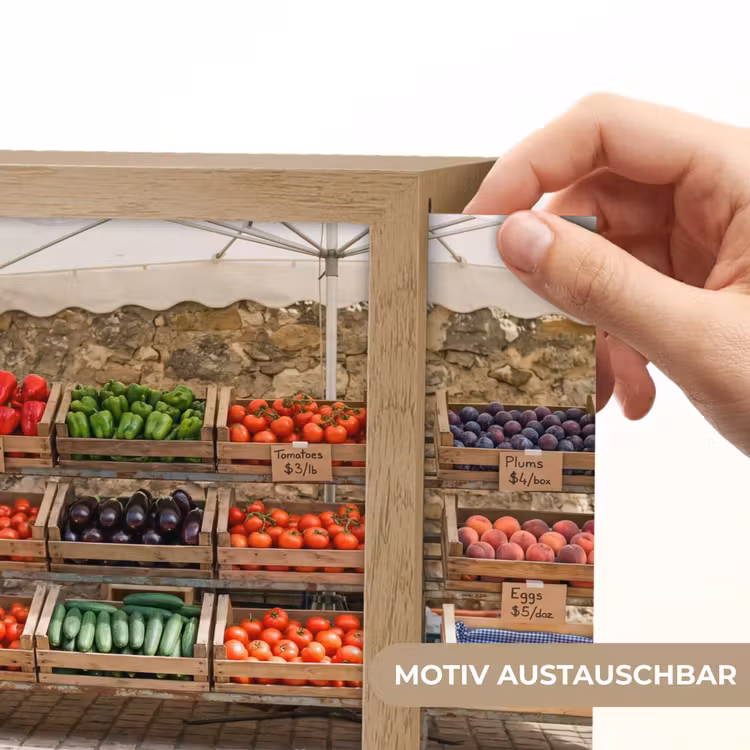 Lightbox - Wandleuchte - Essen – Markt – Frisch - Eten - Markt - Vers Light Box met kabel (Wandlamp) klein