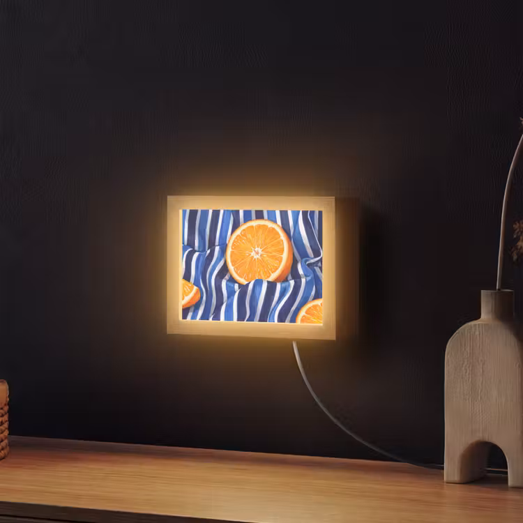 Lightbox - Wandleuchte - Essen – Obst – Orange - Eten - Fruit - Oranje Light Box met kabel (Wandlamp) klein