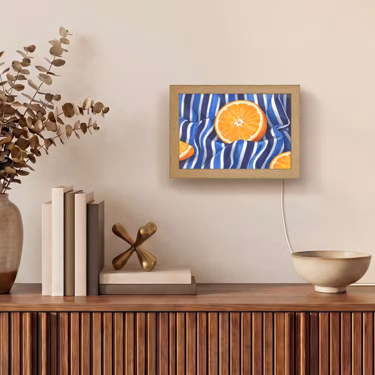 Lightbox - Wandleuchte - Essen – Obst – Orange - Eten - Fruit - Oranje Light Box met kabel (Wandlamp) klein