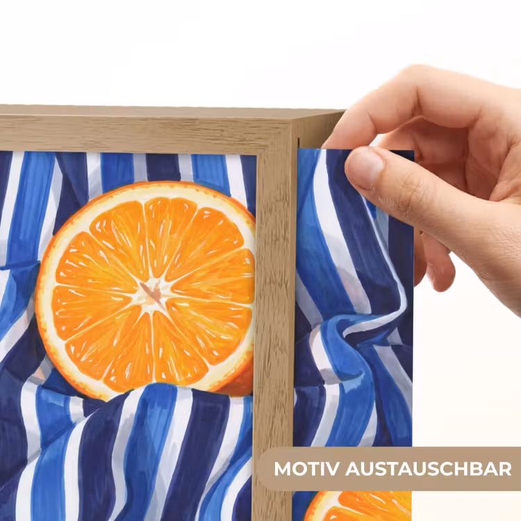 Lightbox - Wandleuchte - Essen – Obst – Orange - Eten - Fruit - Oranje Light Box met kabel (Wandlamp) klein