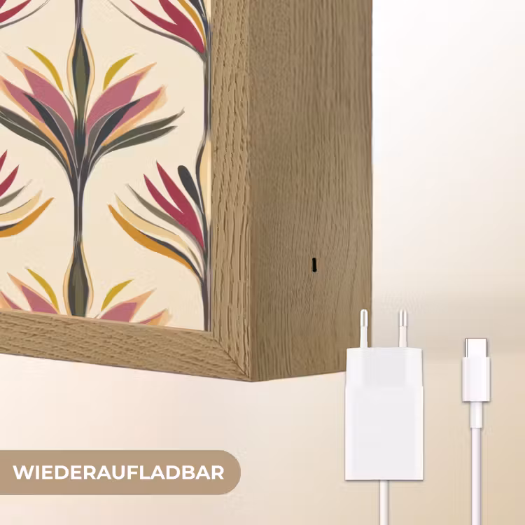 Waaier - Motief - Kleurrijk Light Box met batterij (Wandlamp) middel 907 -USP_websiteoplaadbaarDE