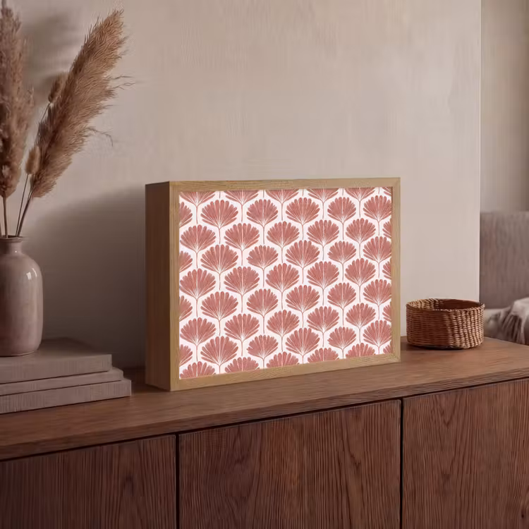Waaier - Motief - Terra Light Box met batterij (Wandlamp) middel 907 -sfeer2