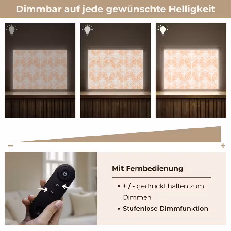 Waaier - Patroon - Perzik Light Box met batterij (Wandlamp) middel 907 -USP_dimbaarDE