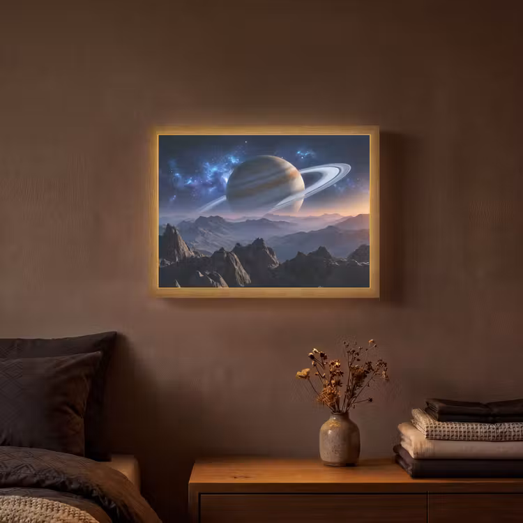 Fantasy - Kosmos - Landschap Light Box met batterij (Wandlamp) middel -sfeer4