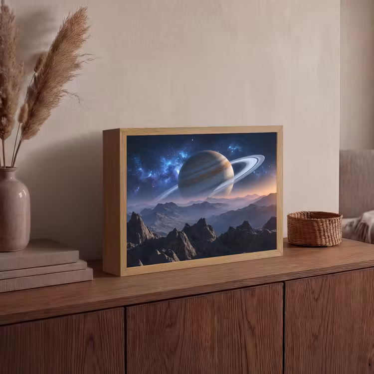 Fantasy - Kosmos - Landschap Light Box met batterij (Wandlamp) middel -sfeer2