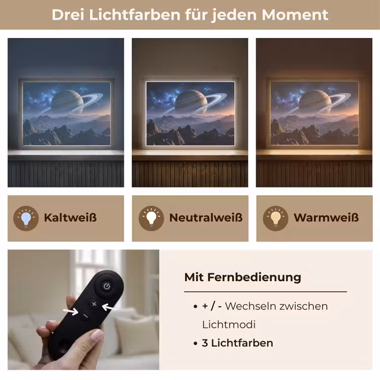 Fantasy - Kosmos - Landschap Light Box met batterij (Wandlamp) middel -USP_lichtkleurDE