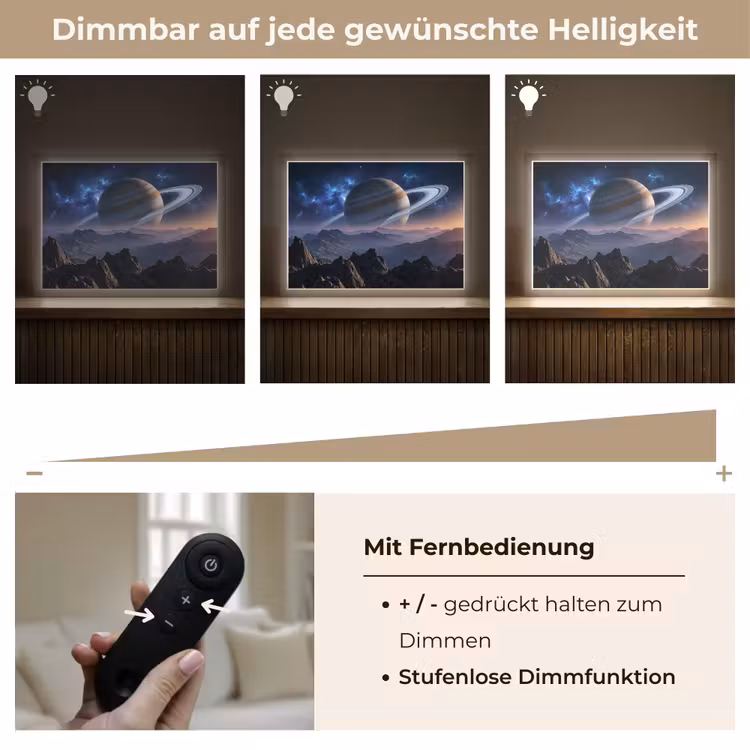 Fantasy - Kosmos - Landschap Light Box met batterij (Wandlamp) middel -USP_dimbaarDE