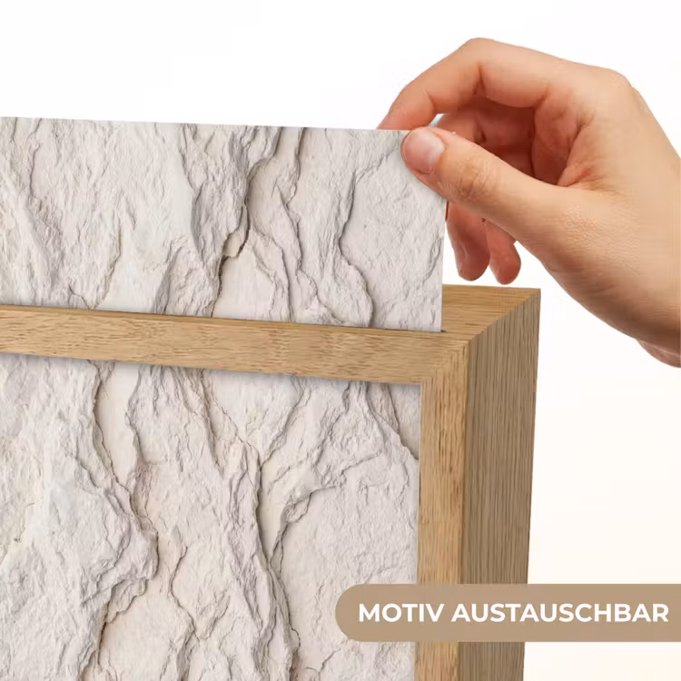 Rots - Structuur - Natuur - Beige - Abstract Light Box met kabel (Wandlamp) klein -USP_websiteprintDE