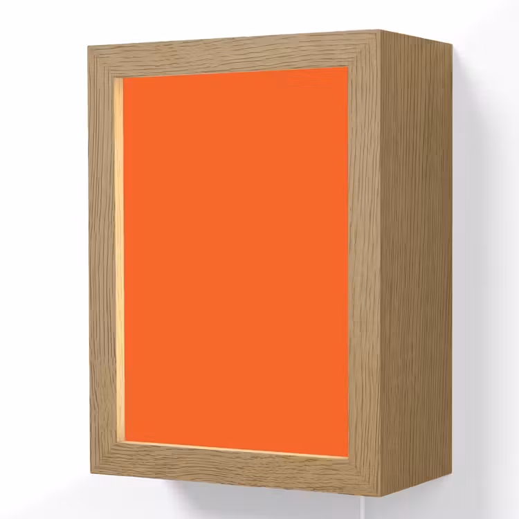Fiery - Tangerine - Oranje Light Box met kabel (Wandlamp) klein 929 -3d