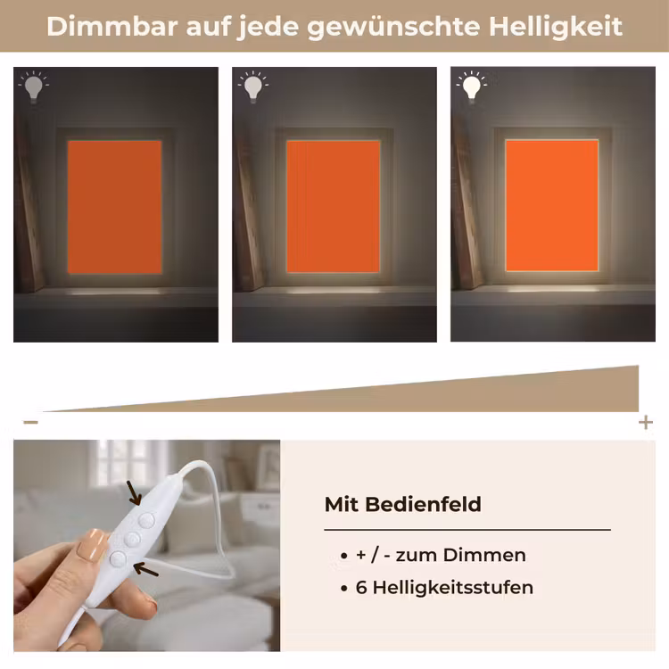 Fiery - Tangerine - Oranje Light Box met kabel (Wandlamp) klein 929 -USP_dimbaarDE
