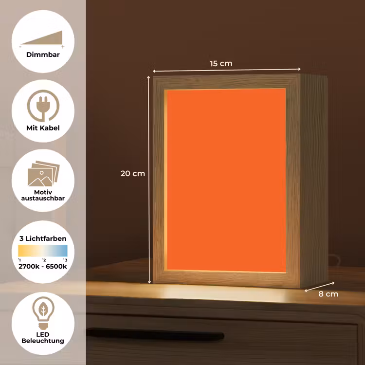 Fiery - Tangerine - Oranje Light Box met kabel (Wandlamp) klein 929 -USP_websiteoverzichtDE