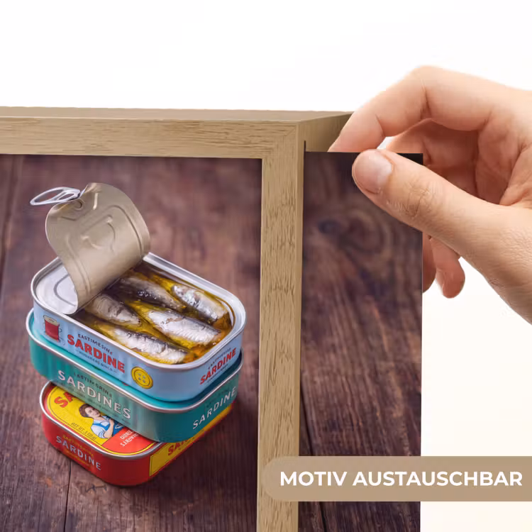 Lightbox - Wandleuchte - Fisch – Dosen – Küche - Vis - Blikjes - Keuken Light Box met kabel (Wandlamp) klein