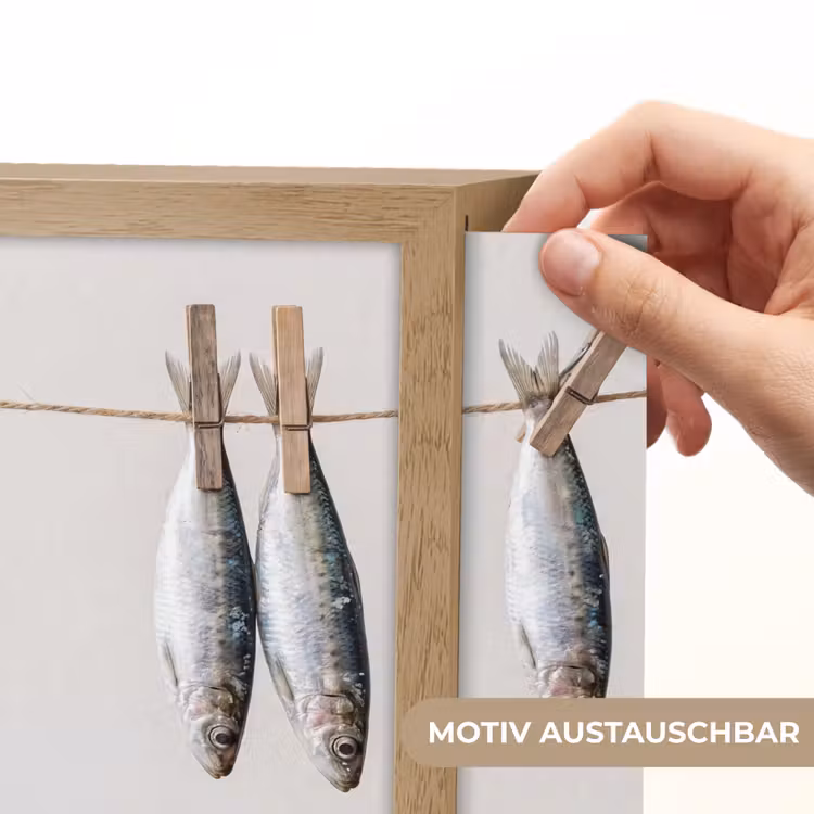 Lightbox - Wandleuchte - Fisch – Hängend – Essen - Vis - Hangend - Eten Light Box met kabel (Wandlamp) klein