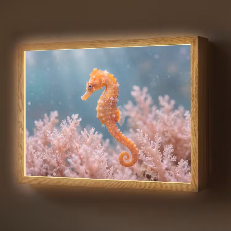 Vis - Koraal - Oceaan - Macro - Oranje Light Box met batterij (Wandlamp) middel -z3d_website