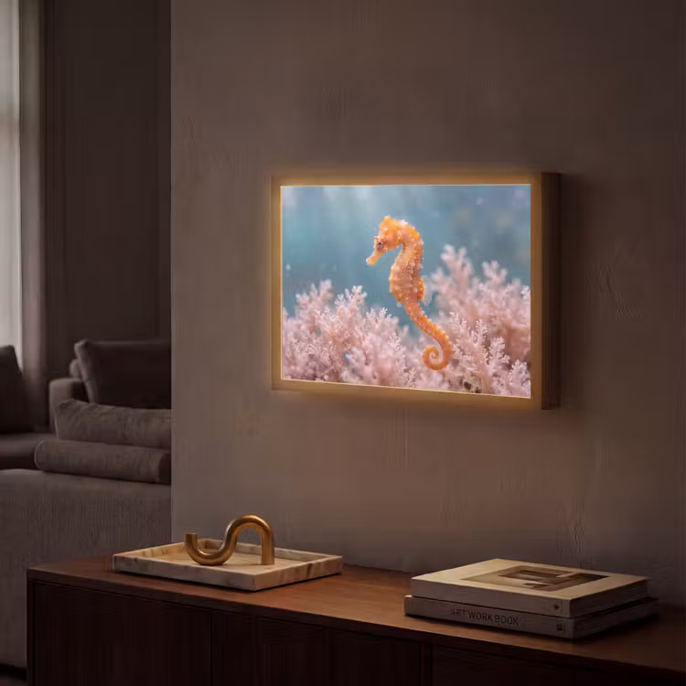 Vis - Koraal - Oceaan - Macro - Oranje Light Box met batterij (Wandlamp) middel -sfeer1