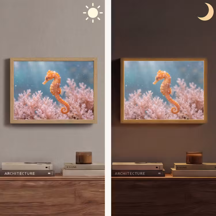 Vis - Koraal - Oceaan - Macro - Oranje Light Box met batterij (Wandlamp) middel -sfeer3