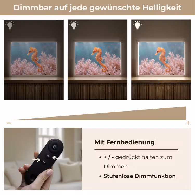 Vis - Koraal - Oceaan - Macro - Oranje Light Box met batterij (Wandlamp) middel -USP_dimbaarDE