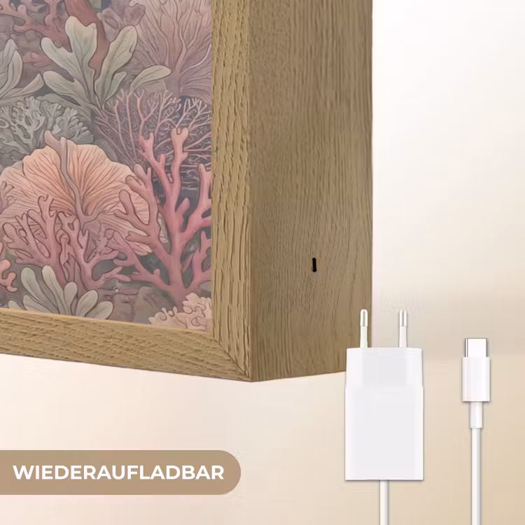 Vis - Koraal - Onderwater - Illustratie - Vintage Light Box met batterij (Wandlamp) middel -USP_websiteoplaadbaarDE