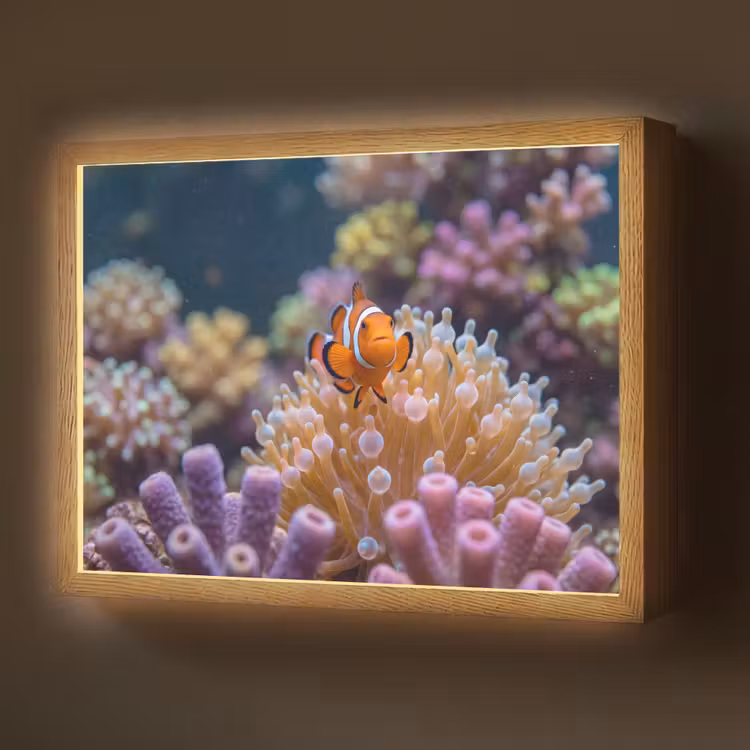 Vis - Koraal - Onderwater - Oranje - Dieren Light Box met batterij (Wandlamp) middel -z3d_website