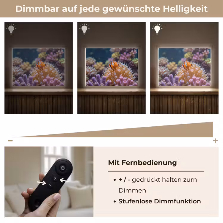 Vis - Koraal - Onderwater - Oranje - Dieren Light Box met batterij (Wandlamp) middel -USP_dimbaarDE