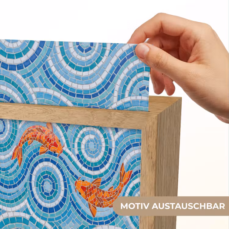 Vis - Mozaïek - Water - Decoratief - Blauw Light Box met kabel (Wandlamp) klein -USP_websiteprintDE