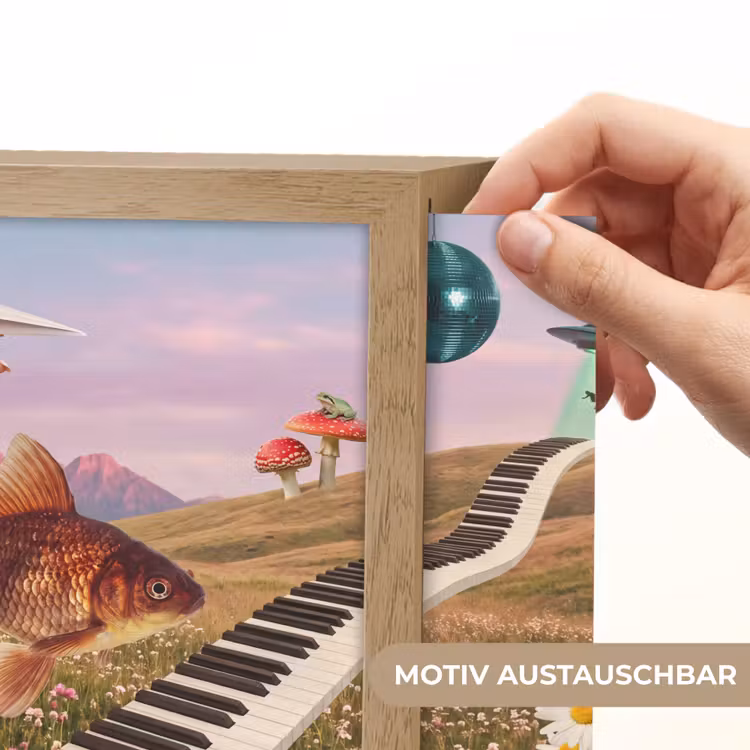 Lightbox - Wandleuchte - Fisch – Natur – Abstrakt - Vis - Natuur - Abstract Light Box met kabel (Wandlamp) klein